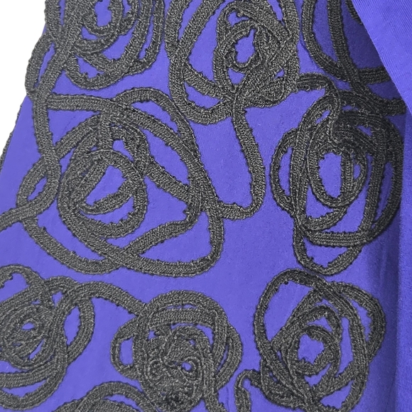 Chicos Womens Florentia Plum Soutache Embroidered Puff Flare Sleeve Top Medium 1 - Picture 5 of 10